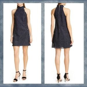 NWT Ted Baker Navy Luxe Embroidered Halter Dress